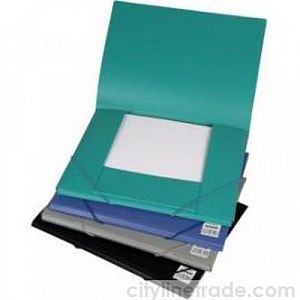 Папка-конверт на резинке BASIC 0,5 мм, синяя